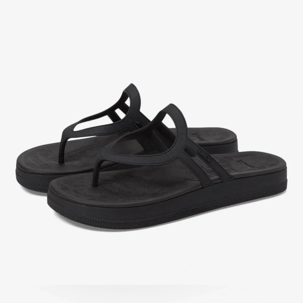 Sanuk Sunshine Black Flip Flop Sandals Women's Size 9 - Picture 12 of 12